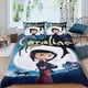 thumbnail image 2 of Coraline Conjunto de sábanas temático, trío de piezas, cómodo y amigable con la piel, diseño único, regalo de decoración para el hogar para familiares, amigos y fans, 90 cm * 190 cm, 2 of 6