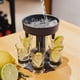 thumbnail image 2 of Dispensador de chupitos de seis maneras, ideal para fiestas, dispensador de 6 chupitos, dispensador de chupitos de bar, dispensador de cócteles (gris y azul), 2 of 7