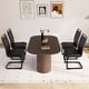 thumbnail image 1 of 63 "medieval modern brown style MDF dining table and PU armless dining chair set 4. Assemble Desktop and Black metal leg dining chair set, suitable for home&kitchen, 1 of 3