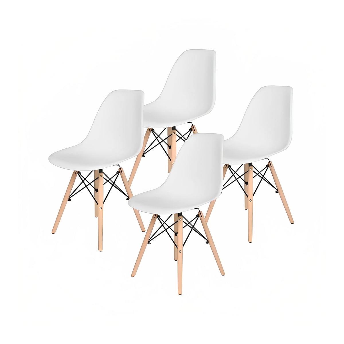 Klik Muebles - Pack De 4 Sillas Eames Blancas