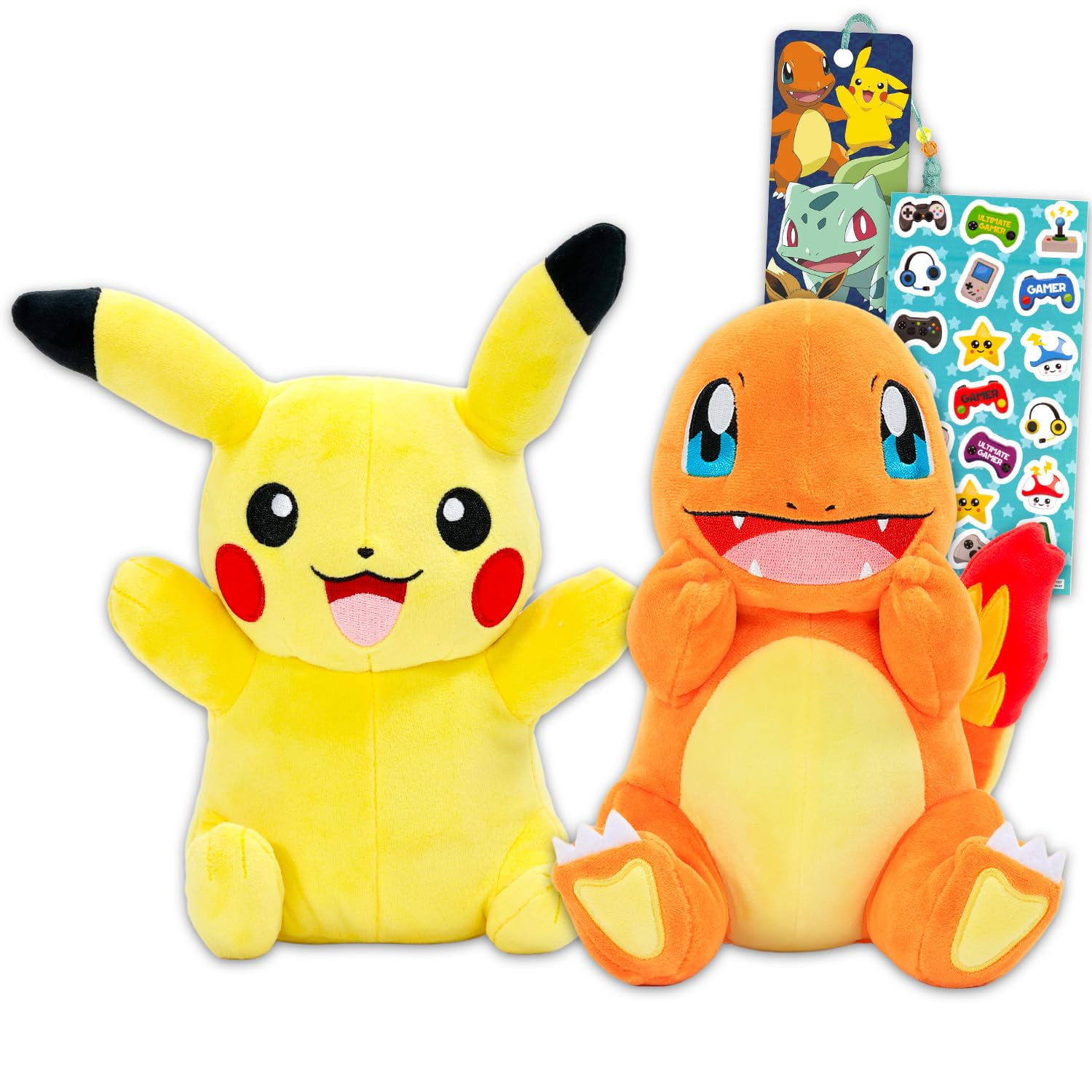 Juguete De Peluche Pokémon Pikachu Y Charmander De 20 Cm Con Marcador