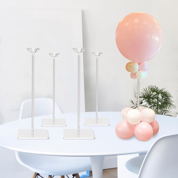 Soporte de mesa para globos TEKXYZ, acrílico transparente, juego de 4