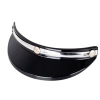 Ioensy - Visera Para Casco De Moto Peak 3 Snaps Trendy Para Cascos 3/4 Recambios Negro Plata