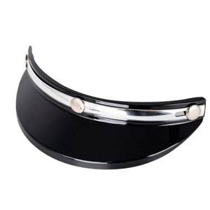 Ioensy - Visera Para Casco De Moto Peak 3 Snaps Trendy Para Cascos 3/4 Recambios Negro Plata