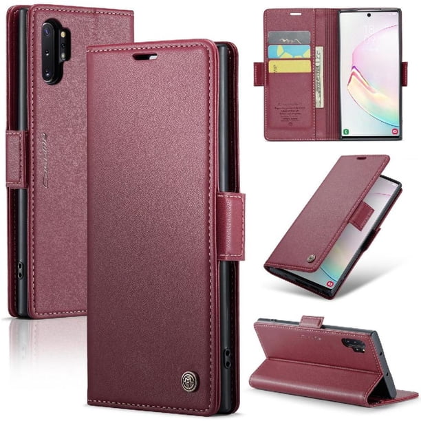 CaseMe tipo cartera Samsung Galaxy Note 10 Plus con cierre magnético, RFID, tarjetero, soporte, carga inalámbrica
