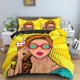thumbnail image 1 of Cartoon Girly Watercolor Fashion Girl Modern Women Bedding Set Boys Girls Duvet Cover Pillowcase Bed Kids Adult, 1 of 3