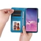 thumbnail image 3 of Funda tipo cartera FOXDOCK para Samsung Galaxy S10 , diseño girasol en relieve, cuero PU, cierre magnético, soporte y tarjetero, 3 of 5
