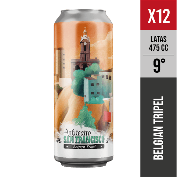 Pack x12 San Francisco, 9° (Belgian Tripel) - Cerveza artesanal Valparaiso - 475 mL