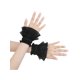 thumbnail image 4 of Guantes sin dedos de encaje para mujer INSPIRE CHIC, longitud de muñeca, elegantes guantes florales con volantes blancos para bodas, guantes de fiesta nupcial Negro (Con elasticidad), 4 of 6