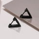 thumbnail image 5 of Aros unisex triangulares de acero negro par, 5 of 6