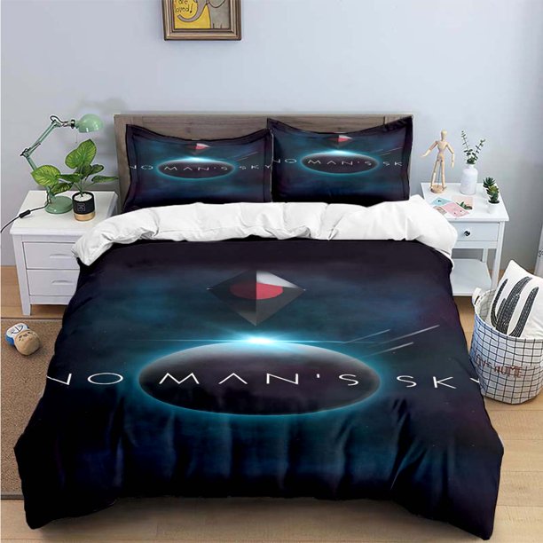 v1559 Bed Sheets Fashion Anime Game N-No-Man's-Sky Print Bedding Sets Bed Supplies Set Duvet Cover Bed Comforter Set Bedding Set Luxury Gift 3-Piece Bedding Set (1 Duvet Cover + 2 Pillow Shams) Bed Sh