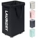 thumbnail image 1 of Cesto de ropa Goodpick con ruedas, 75 L, lona negra, 1 of 8