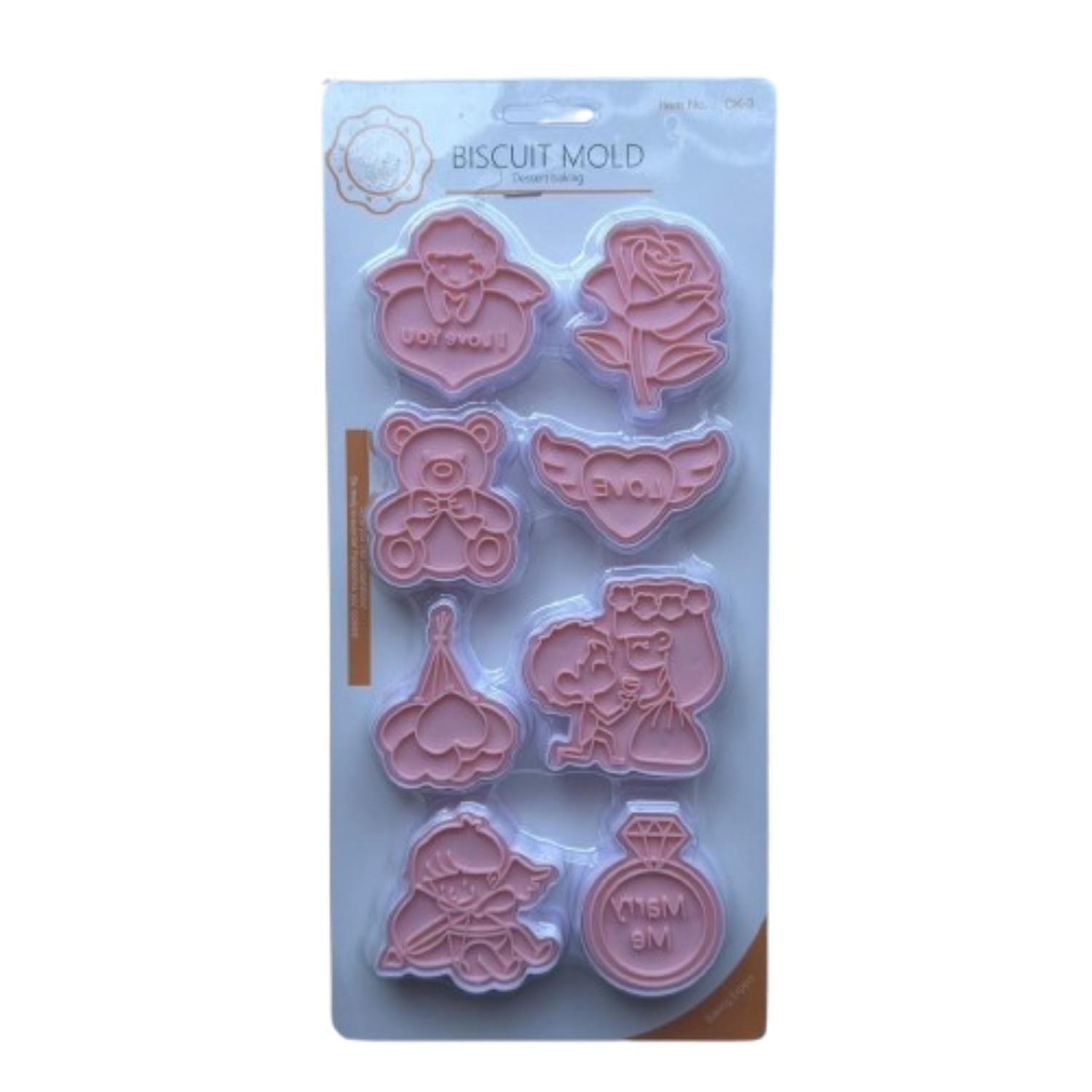 Genérico - Cortador Galletas San Valentin Estampada 8 Diseños