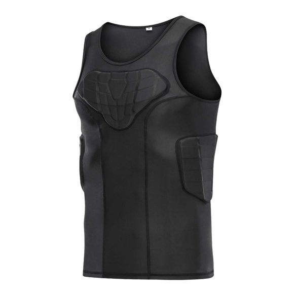 Camisa protectora de pecho acolchada con nervaduras de fútbol DGXINJUN para hombre
