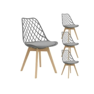 Habita2 Chile - Pack 4 Sillas Tulip Acolchada Mesh - Gris