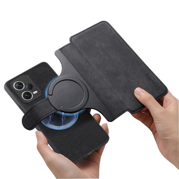 Funda Billetera Magnética para Xiaomi Redmi Note 12 Pro 4G Soporte Tarjetas Desmontable Negro