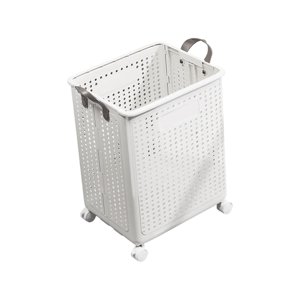 Bothyi - Cesto De Ropa Sucia Con 4 Ruedas Cesto De Ropa Sucia Para Uso En Viajes Dormitorio Lavandería L Blanco