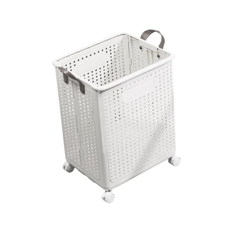 Bothyi - Cesto De Ropa Sucia Con 4 Ruedas Cesto De Ropa Sucia Para Uso En Viajes Dormitorio Lavandería L Blanco