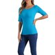 thumbnail image 4 of INSPIRE CHIC Camisetas de Mujer para Regreso a Clases con Cuello de Barco, Mangas Medias, Ajustadas, para Capas, Camiseta Suave XS Azul Lago, 4 of 6