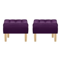Bodevir - Set Pouf Wood 1C Felpa 05 Morado