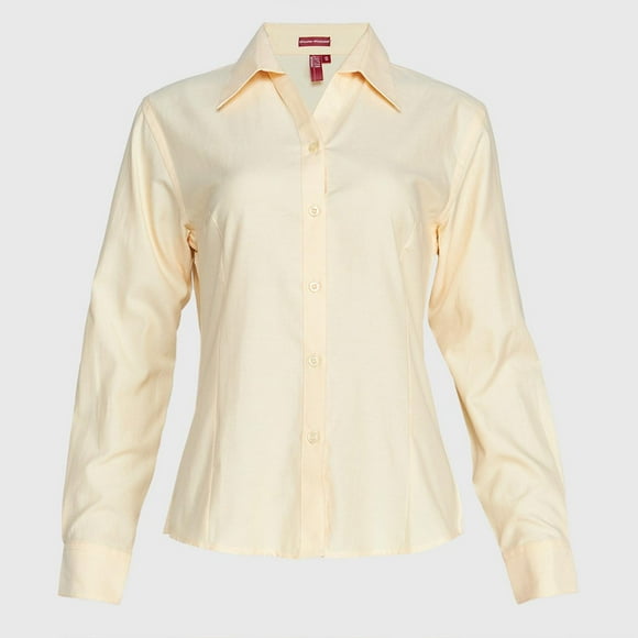 Blusa Oxford Cuello V M/L amarillo 3XL