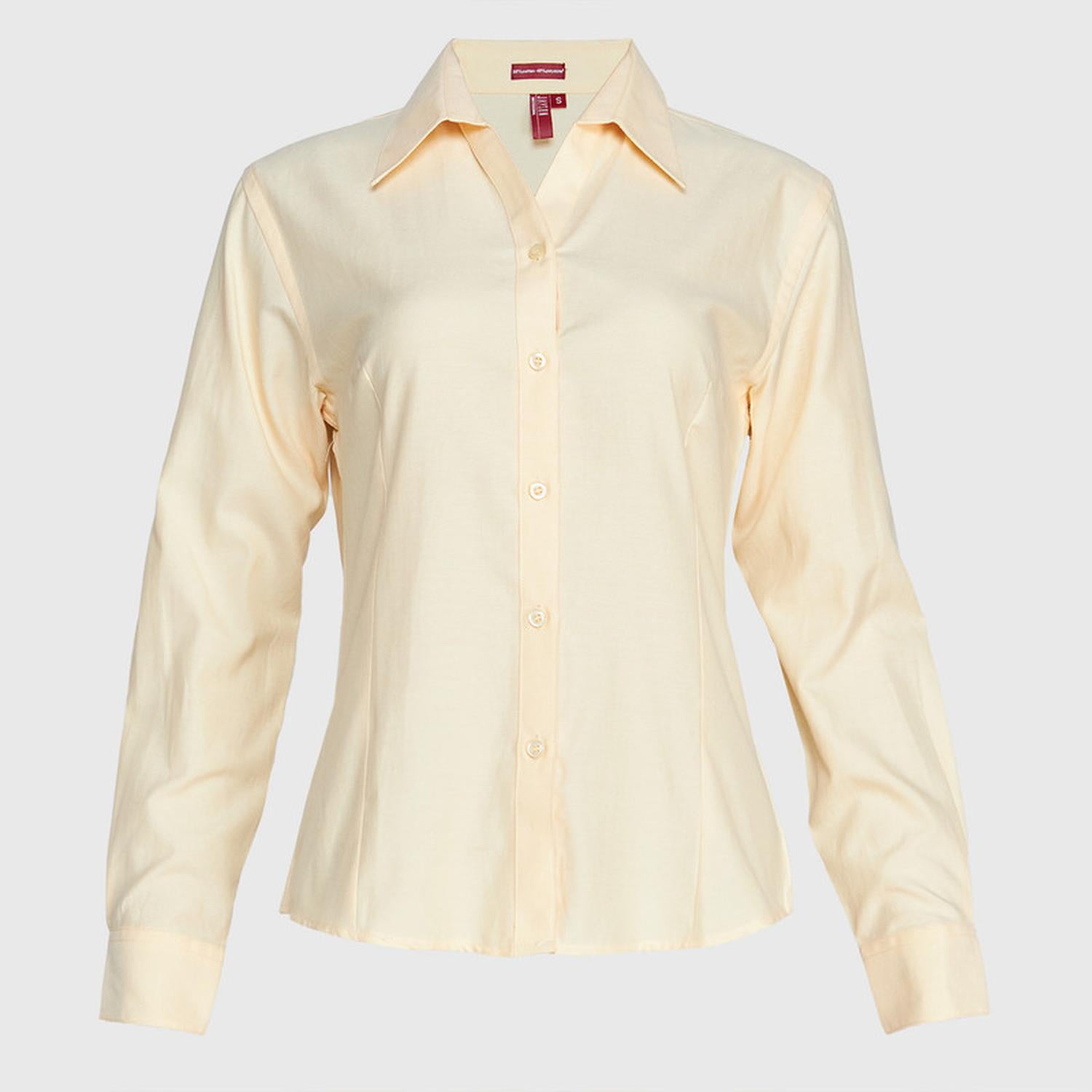 Jayson - Blusa Oxford Cuello V M/l Amarillo 3xl
