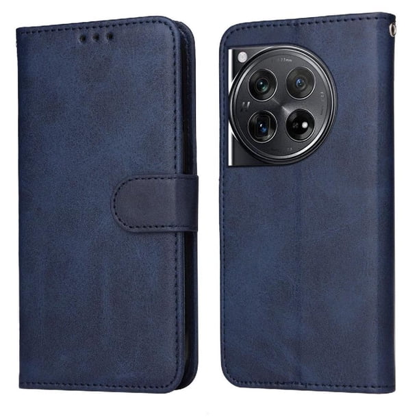 Funda Billetera para OnePlus 12 con Porta Tarjetas y Soporte Ajustable Azul