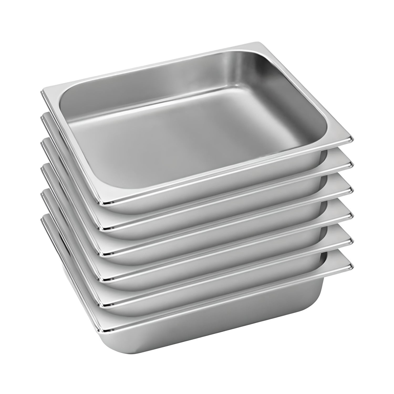 Prochef - Pack 6 Depositos Gastro Gn 1/2 X 65 Mm Acero Inox