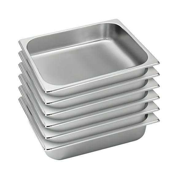 Depósito Gastronómico GN 1/2 x 65 mm Acero Inox. Pack 6 Un.