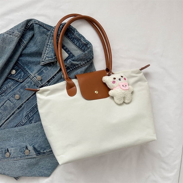 Simple Nylon Tote Bag For Women, Large Capacity Shoulder Bag, Lightweight School And Travel Handbag