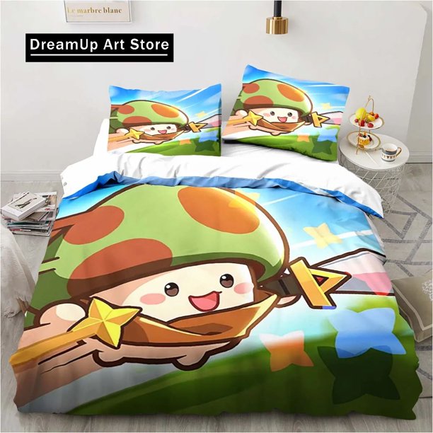 LegendMushroom Bedding Set Boys Girls Duvet Cover Pillowcase Bed Adult Bedroom