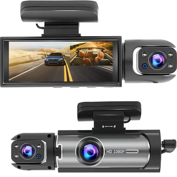 Cámara para auto YOVDA 1080P dual, frontal e interior, con visión nocturna