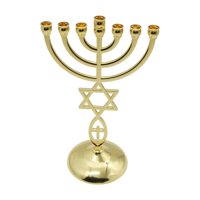 Bothyi - Candelero Judío Portavelas De Metal 7 Rama Diseño Antiguo Altura 21 Cm