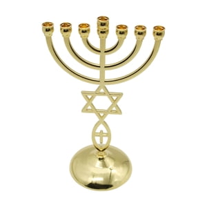 Bothyi - Candelero Judío Portavelas De Metal 7 Rama Diseño Antiguo Altura 21 Cm