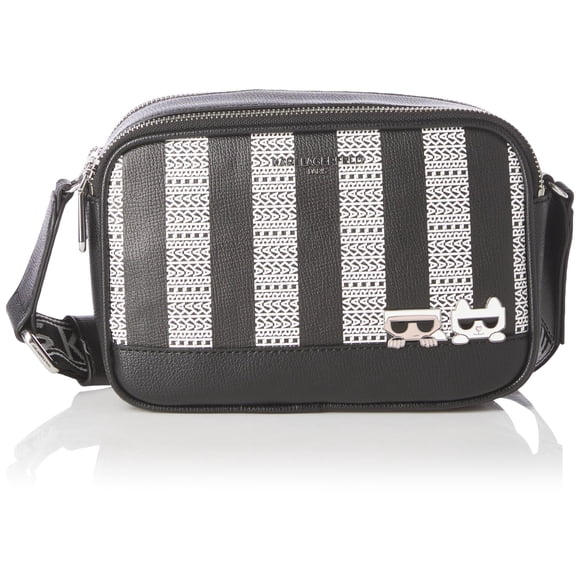 Bolso cruzado Karl Lagerfeld Paris Maybelle negro/blanco