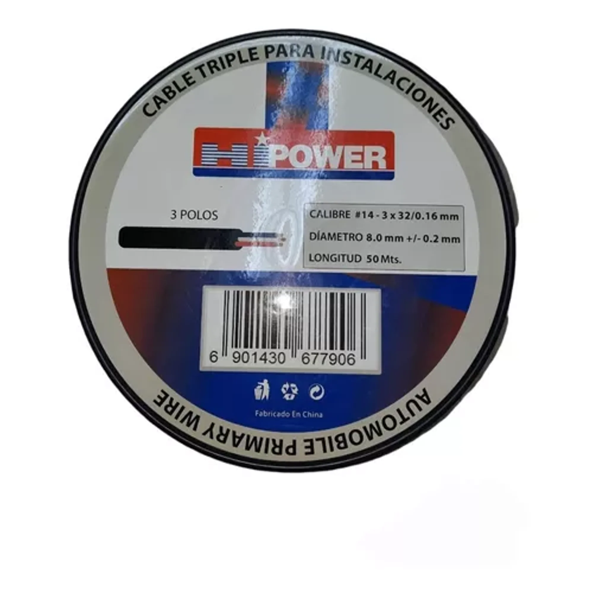 Genérico - Cable 3 Polos Automotriz 50 Mts