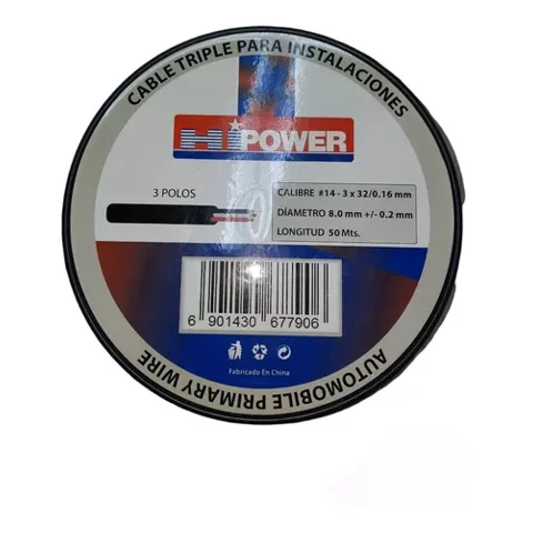 Genérico - Cable 3 Polos Automotriz 50 Mts