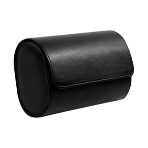 Ioensy - Reloj Roll Case Display Watch Box 2Slot Pu Leather Travel Wrist Pouch Negro