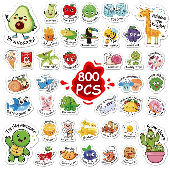 Pegatinas Wakawaga Teacher Classroom Motivational 800 unidades