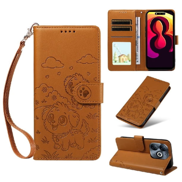 Funda Billetera FOXDOCK Compatible con Infinix Hot 40i 4G, Diseño Perrito Tierno, Ranuras para Tarjetas y Soporte Plegable