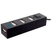 Philco - Mini Hub 4 Puertos Usb 2.0 Negro Hb24N
