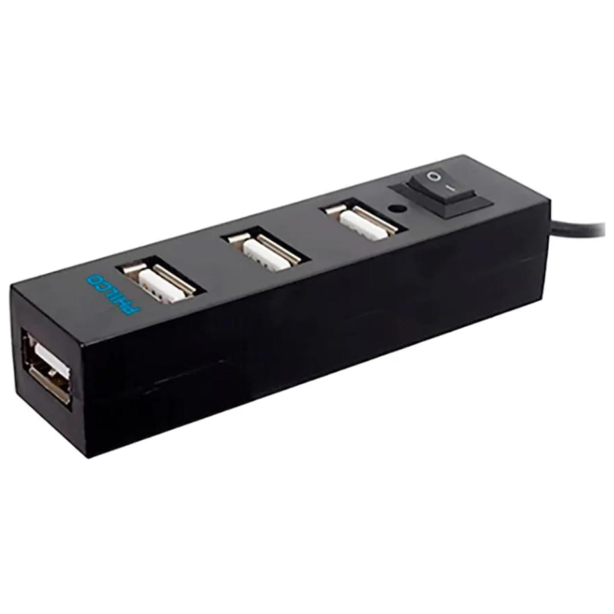 Philco - Mini Hub 4 Puertos Usb 2.0 Negro Hb24n