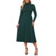 thumbnail image 1 of INSPIRE CHIC Vestido de Punto Plisado para Mujer de Manga Larga con Cuello Alto Casual de Negocios Suéter Vestidos Midi Línea A Conjuntos de Otoño Invierno XL Verde Oscuro, 1 of 6