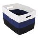 thumbnail image 1 of REGALWOVEN 1 Paquete de Cesta de Almacenamiento, Caja de Almacenamiento para Estante de Armario para Mantas, Ropa, Caja Organizadora con Asas para Decoración del Hogar Negro Azul 15*9.8*9.1in, 1 of 7