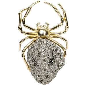 Bothyi - Decoraciones De Cristal Mineral De Aleación Para Comedor Aniversario Decoración Para El Hogar Araña Dorada