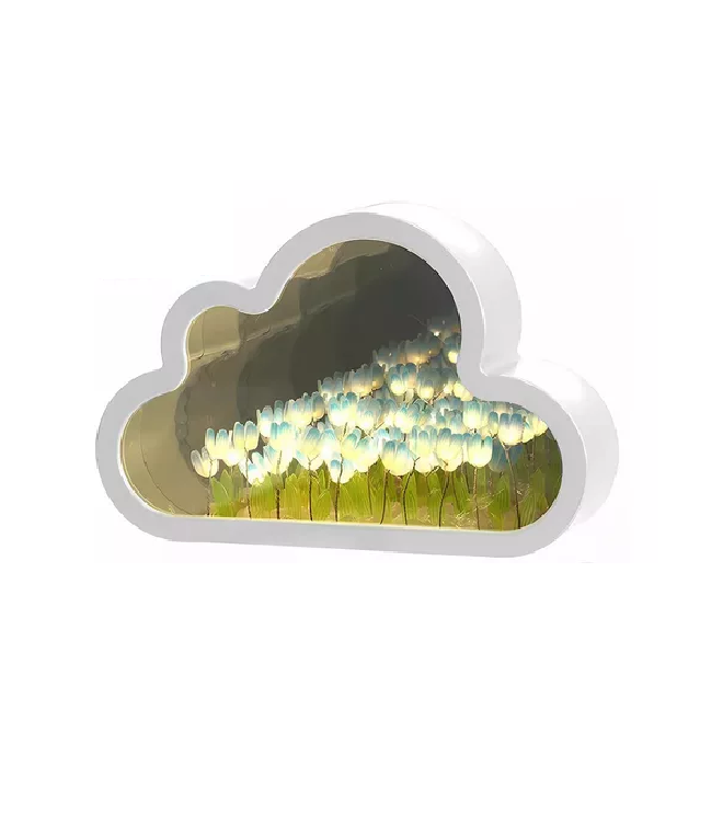 Genérico - Luz Nocturna Con Espejo Tulipán Nube Para Dormitorio Azul