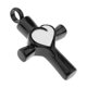 thumbnail image 3 of Crucifijo cruzado de acero inoxidable Love Heart Pendant Keepsake Memorial Black, 3 of 5