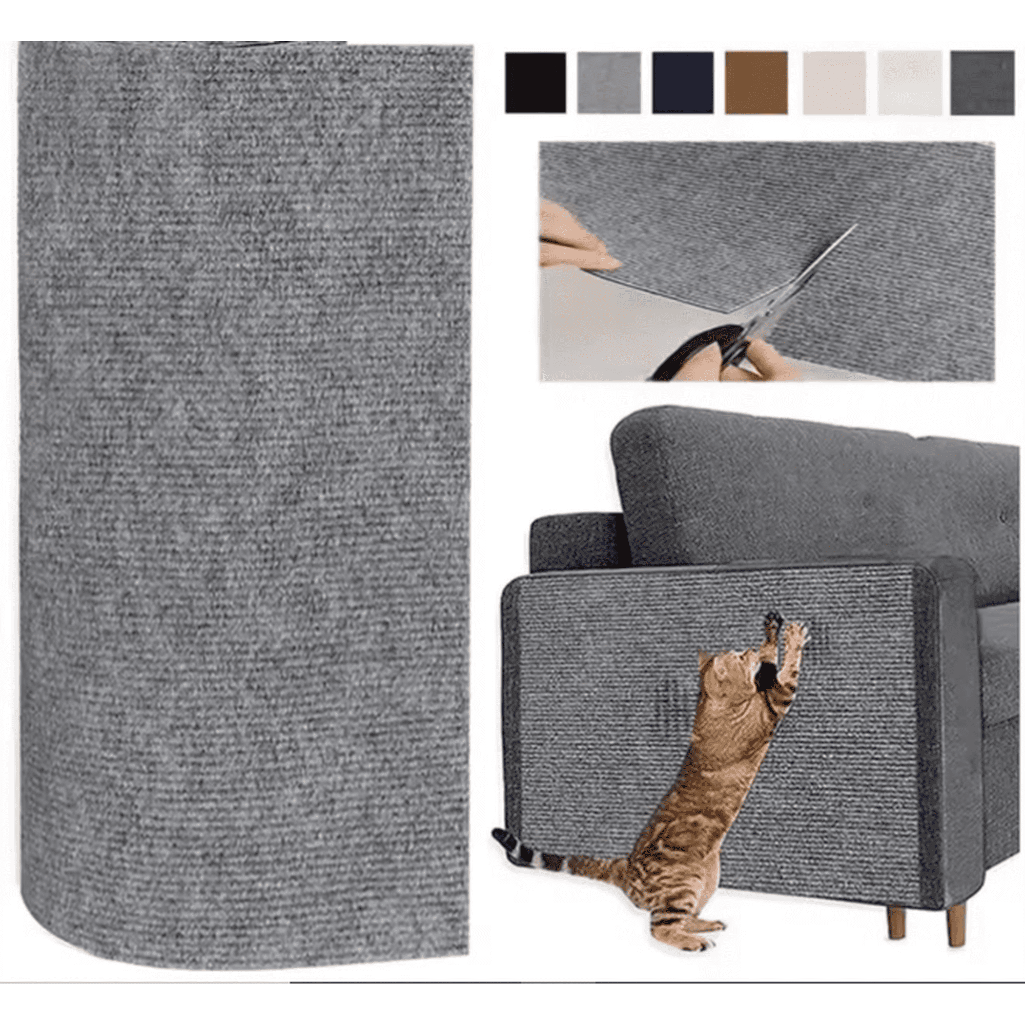 Rascador Autoadhesivo Gatos Cleber Protector Sofá 30x200 negro
