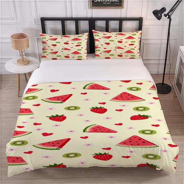 Tropical Summer Fruits Pattern Bedding Set Soft and Comfortable