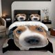 thumbnail image 1 of 3pcss Beagle Dog Theme Bedding Set Duvet Cover Pillowcase Set, 1 of 5